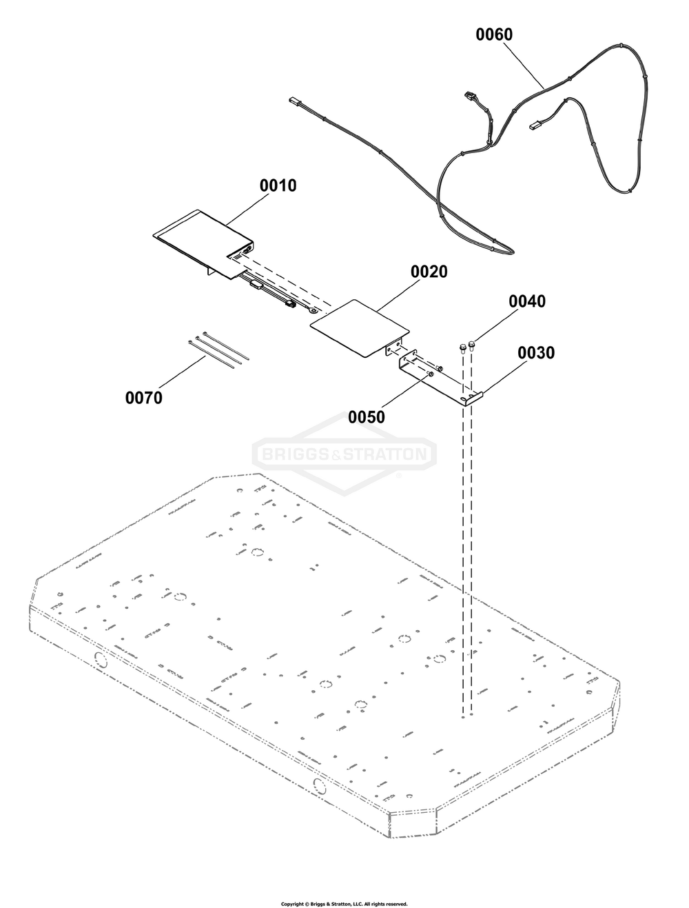 Sump Warmer Group Diagram and Parts List for 040801-00  Briggs and Stratton Generator